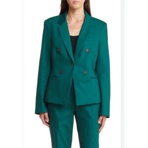 Argent 2 Performance Blazer Jacket Emerald Double Breasted Career Office Knit